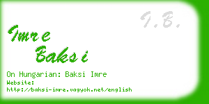 imre baksi business card